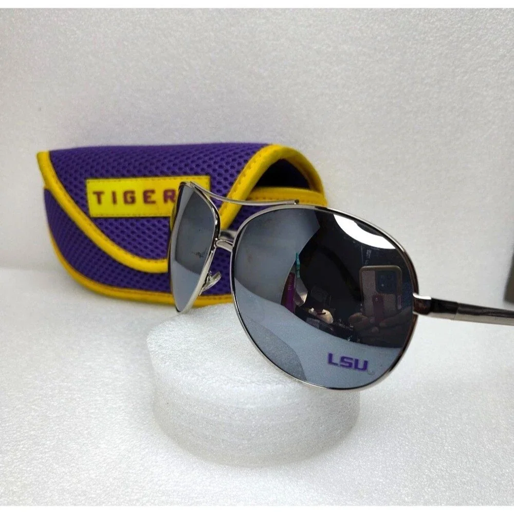 LSU Tigers Aviator Sunglasses with Purple & Gold eyeglass Case University
